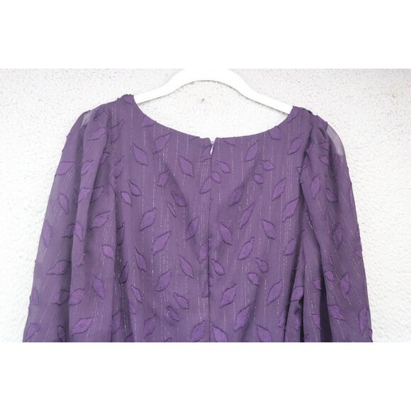 DKNY Purple 3/4 Balloon Sleeve Asymmetrical Midi Dress-Size 8-Fairy-Whimsigoth - Picture 12 of 13